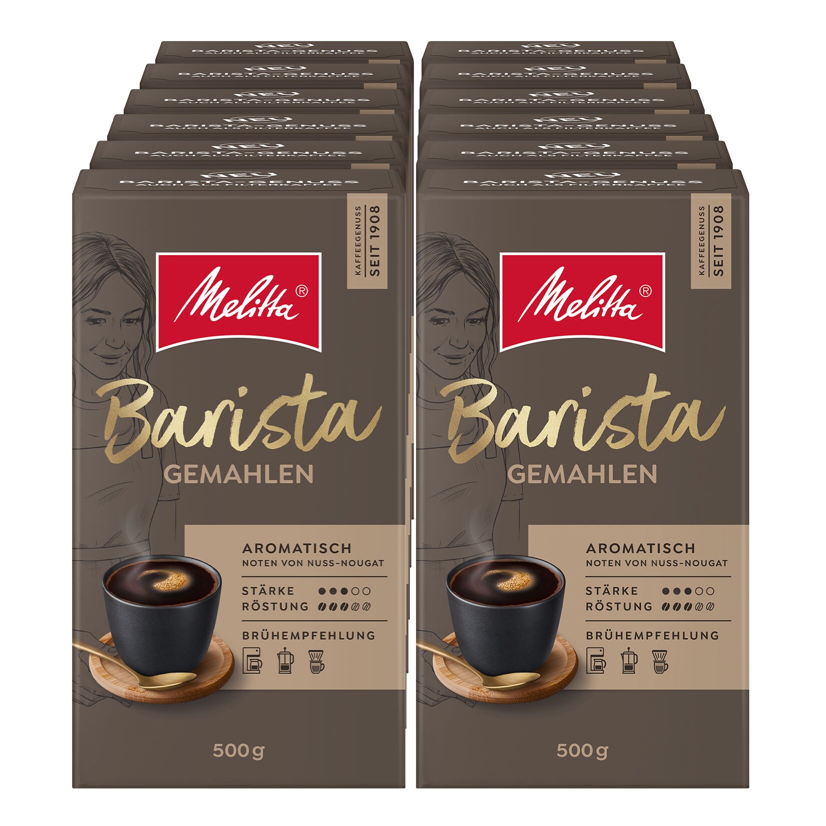 Melitta Barista gemahlen 500 g, 12er Pack | 04002720052358