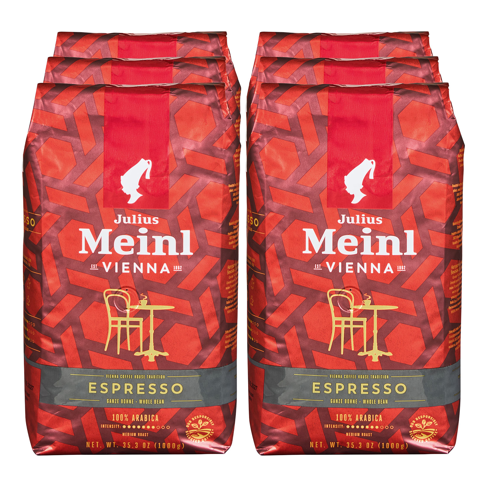 Julius Meinl Vienna Coffee House Culture Espresso ganze Bohne 1 kg, 6er Pack - Bild 1