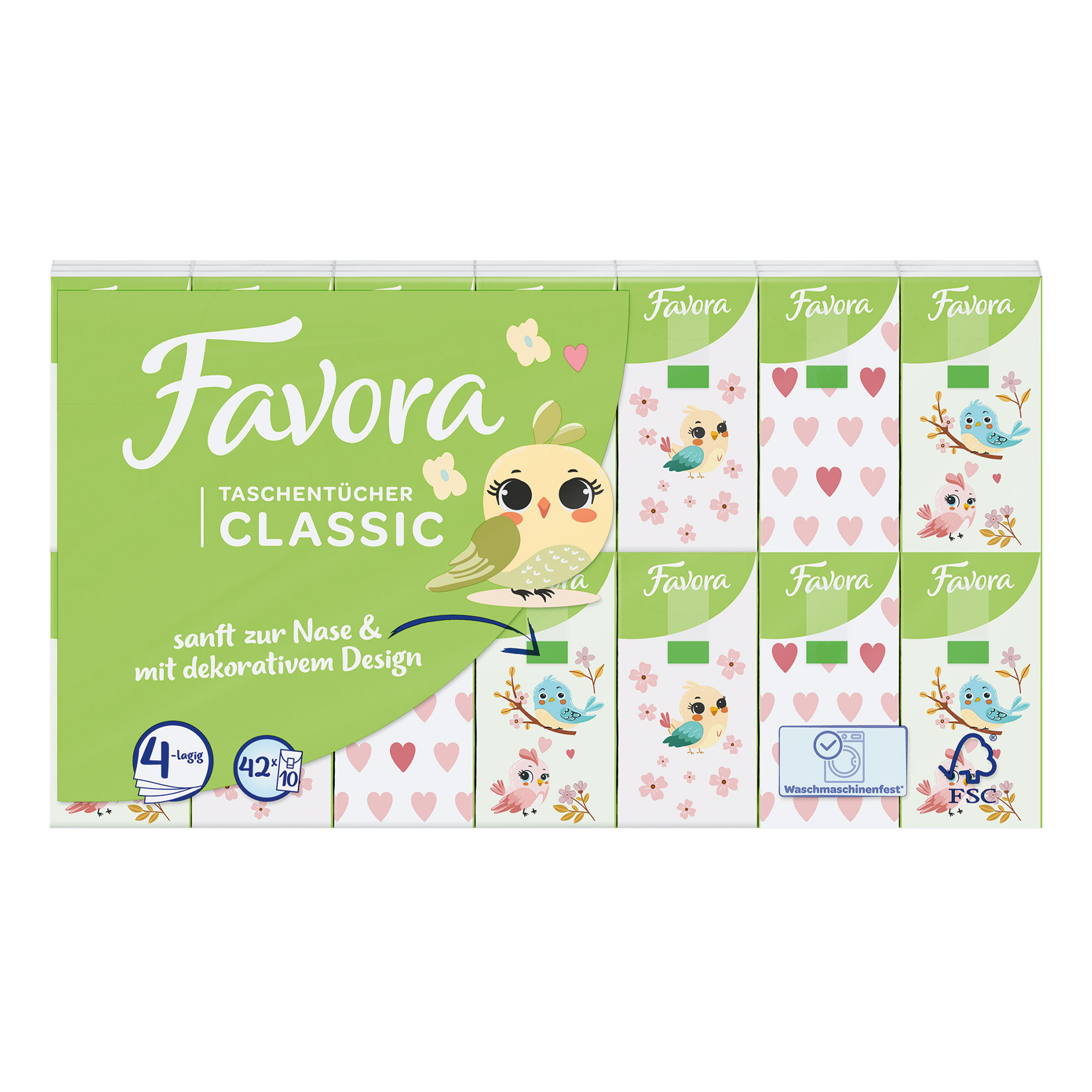 Favora Taschent&uuml;cher 4-lagig 42 St&uuml;ck - Bild 1