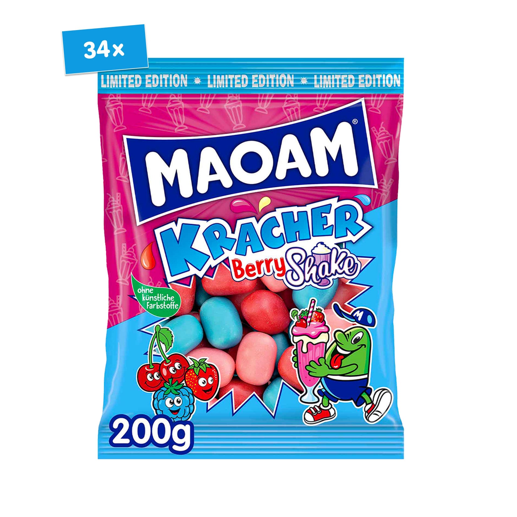 Maoam Kracher Berry Shake 200 g, 34er Pack - Bild 1