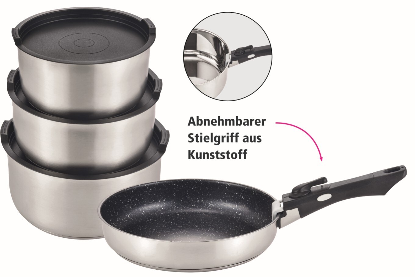 GSW Kochtopf-Set Easy Click 8-tlg. | 04005643168007