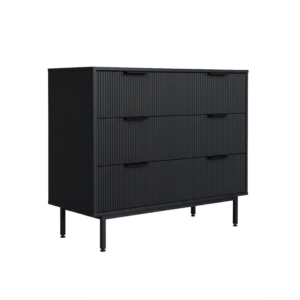 Home Deluxe Kommode NYLA Schwarz – 90 x 80 cm | 04058166437242