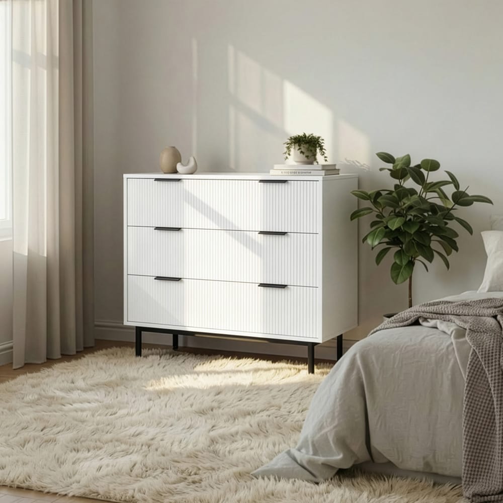 Home Deluxe Kommode NYLA Wei&szlig; - 90 x 80 cm - Bild 1