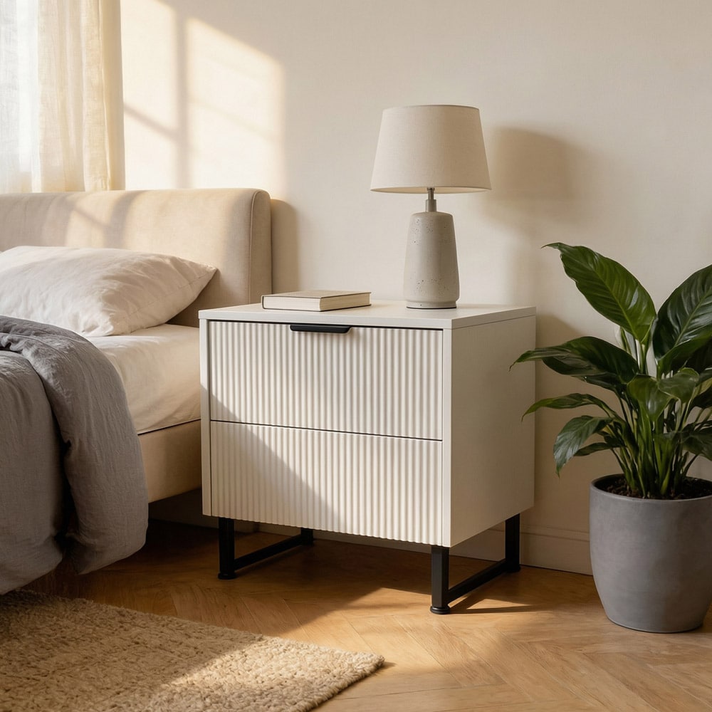 Home Deluxe Nachttisch NYLA Wei&szlig; - 45 x 61 cm - Bild 1
