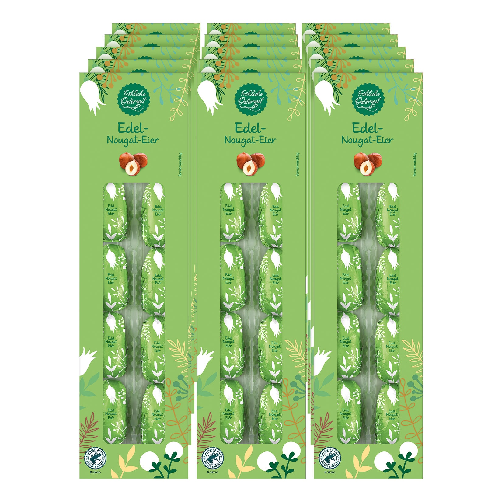 Fr&ouml;hliche Osterzeit Edel-Nougat-Eier 125 g, 15er Pack - Bild 1