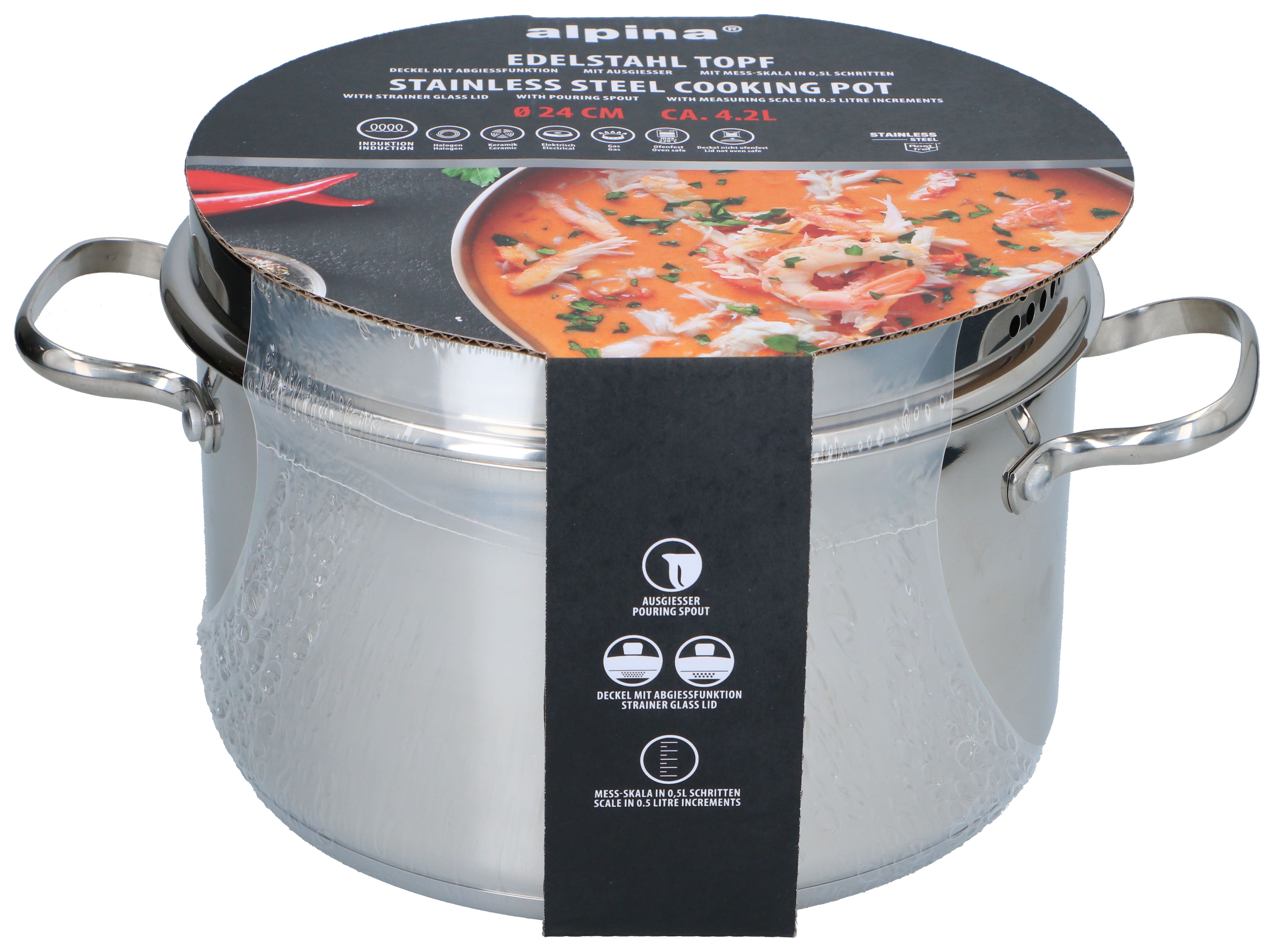 Alpina Edelstahl Kochtopf 24 cm - Bild 1