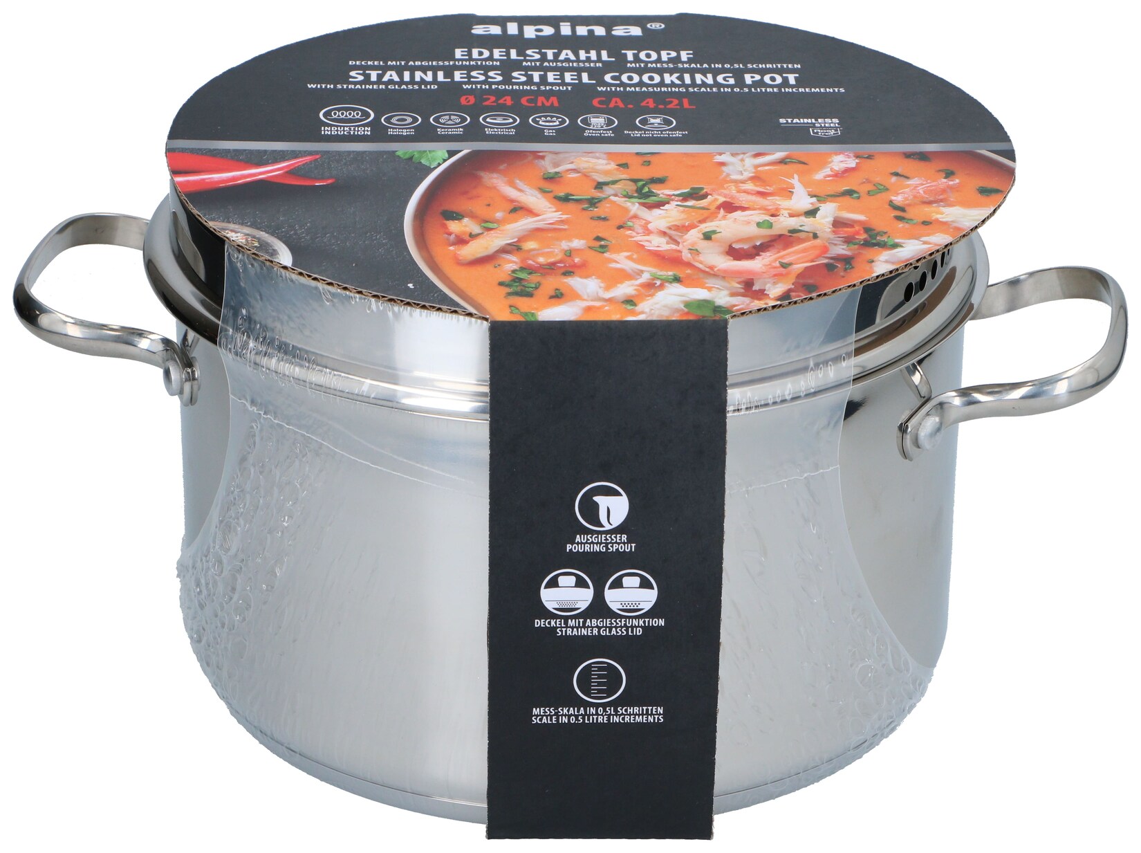 Alpina Edelstahl Kochtopf 24 cm | 08711292212027