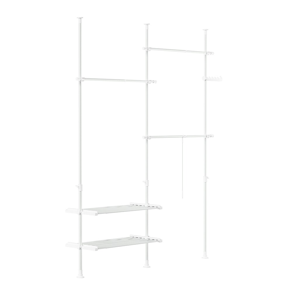 SoBuy Begehbarer Garderobenständer Weiß 145x42,4x227cm Funktional