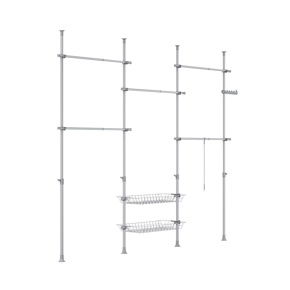 SoBuy Garderobenständer verstellbar Hellgrau 231x39,5x227cm Funktional
