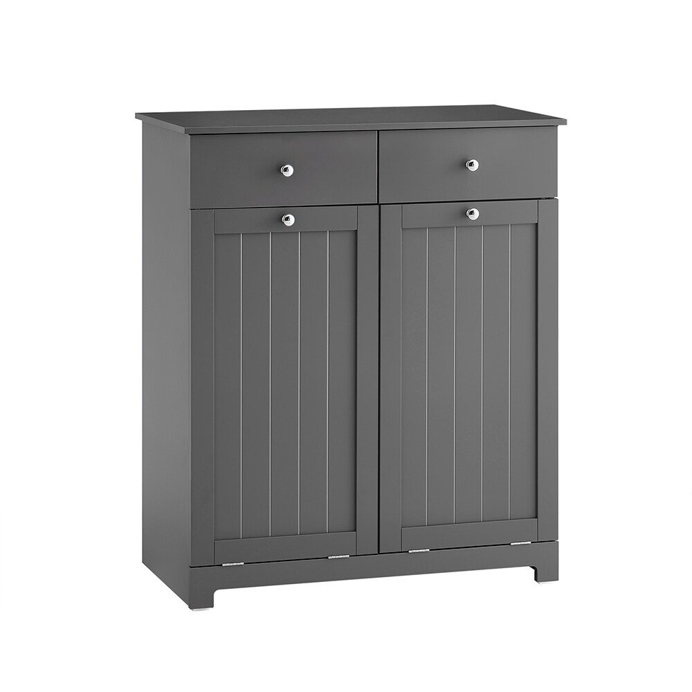 SoBuy Wäscheschrank mit 2 Schubladen Dunkelgrau 78×38,5×90,5cm Nordisch | 04251388642887