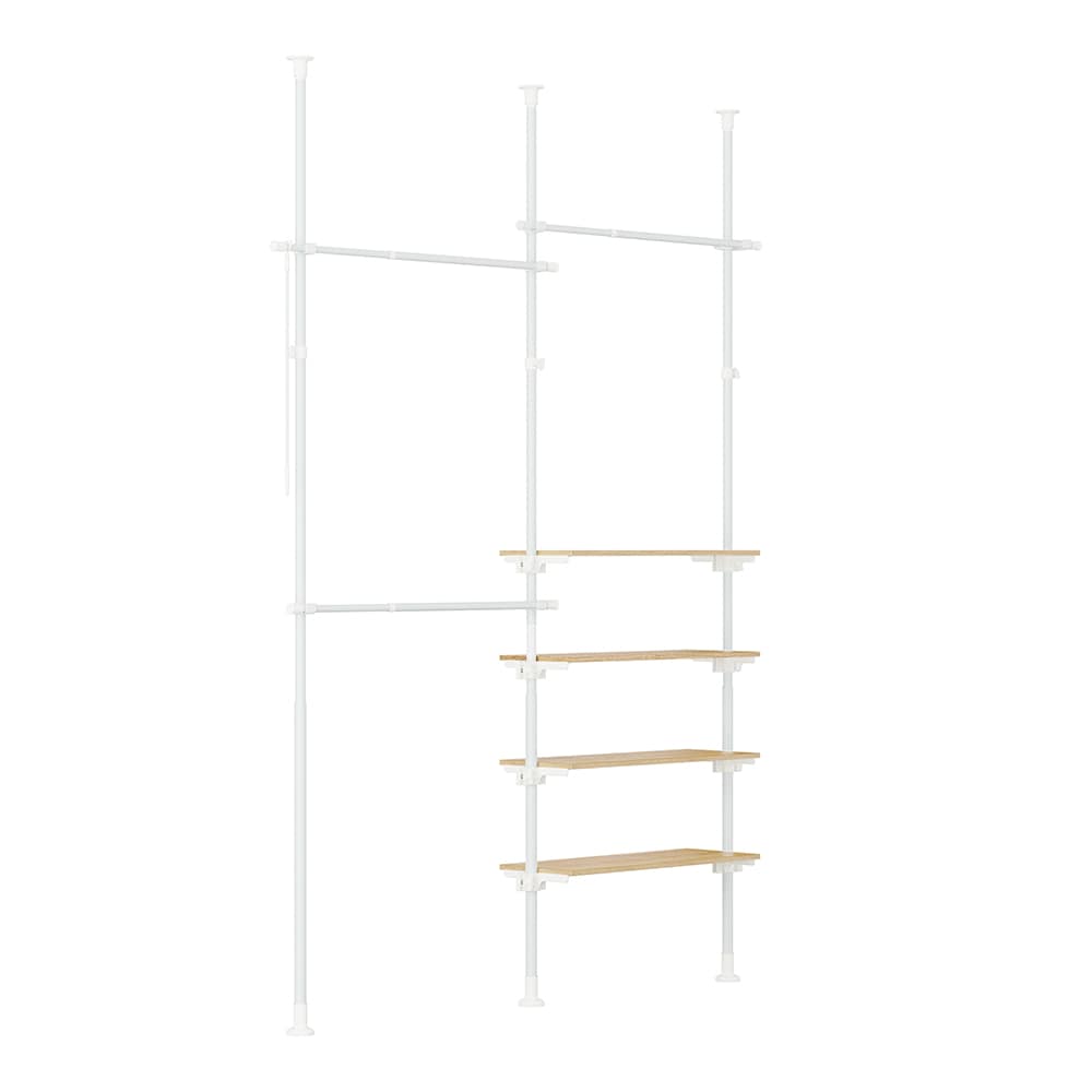 SoBuy Garderobenst&auml;nder mit 4 Shelfs Wei&szlig; 138x24,2x295cm Funktional - Bild 1