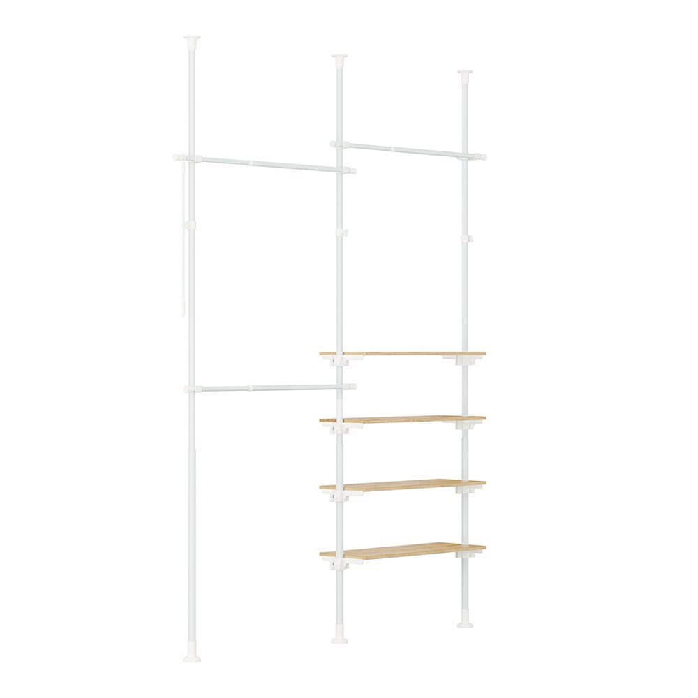 SoBuy Garderobenständer mit 4 Shelfs Weiß 138×24,2x295cm Funktional | 04251388643143