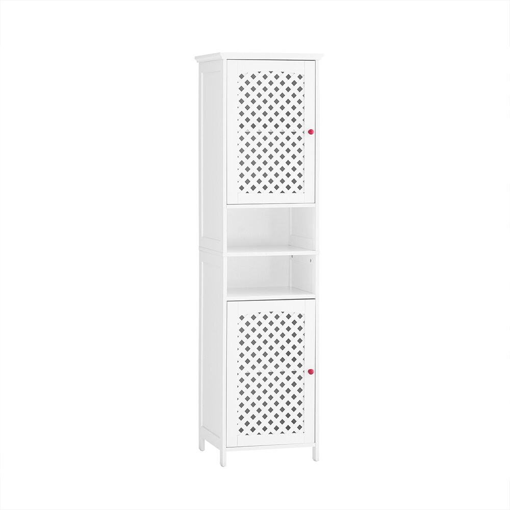 SoBuy Badezimmer-Hochschrank mit 2 Türen Weiß 45×41,5x170cm Modern | 04251388642665