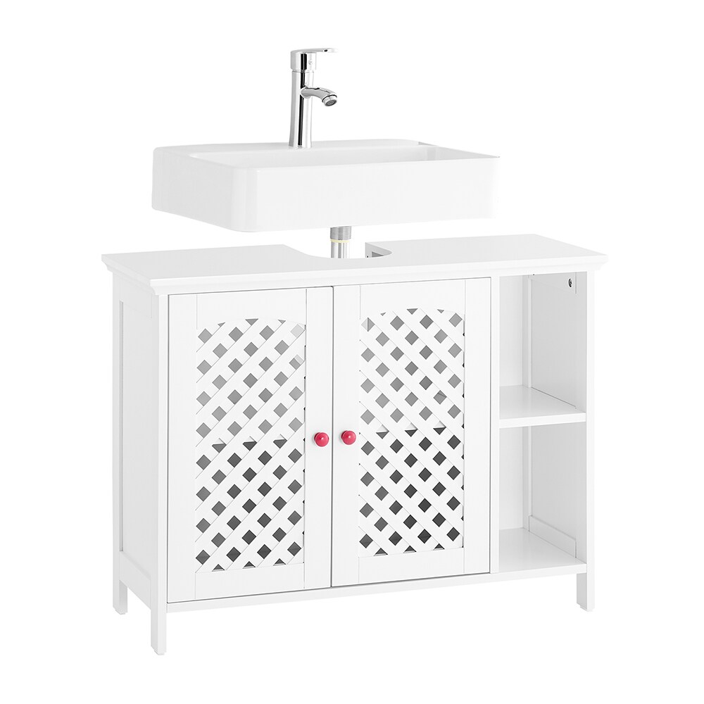 SoBuy Waschbeckenunterschrank mit 2 T&uuml;ren Wei&szlig; 80x31,5x60,5cm Modern - Bild 1