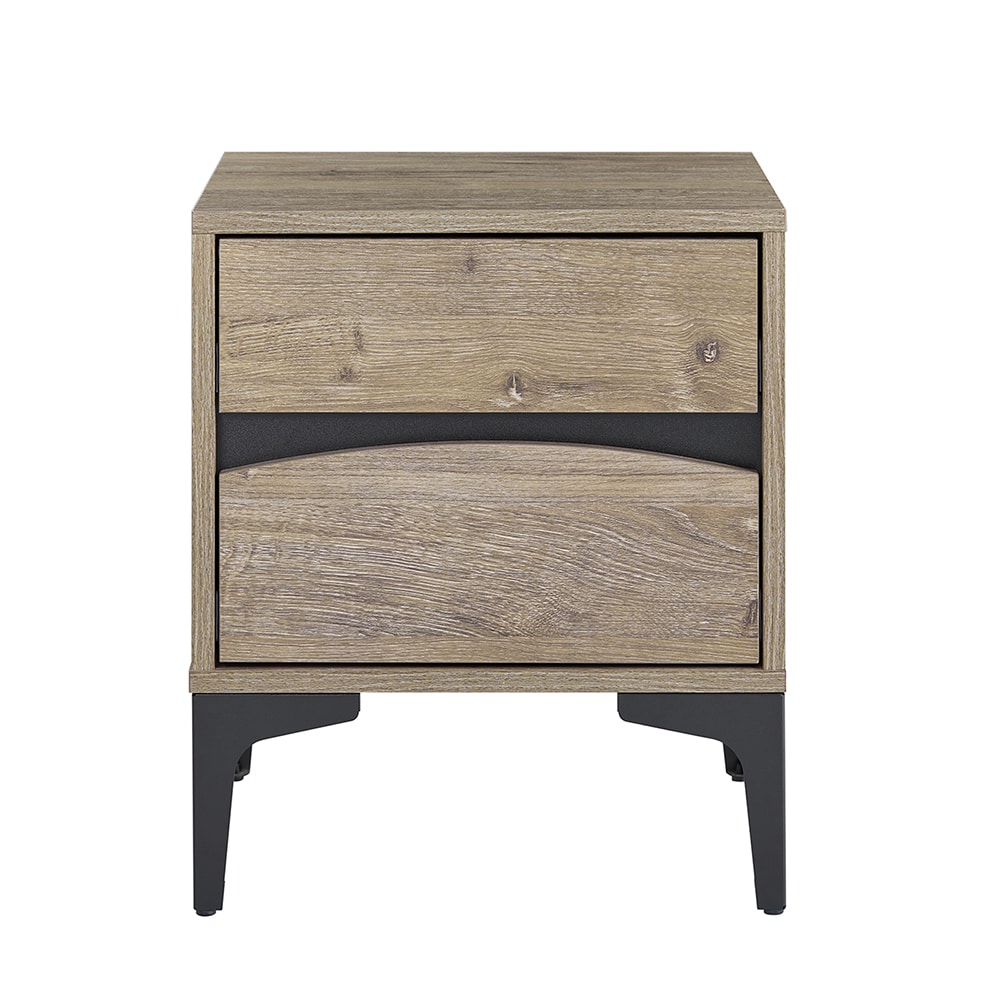 SoBuy Nachttisch mit 2 Schubladen Holzfarbe 39,8x39,8x47cm Industriell - Bild 1