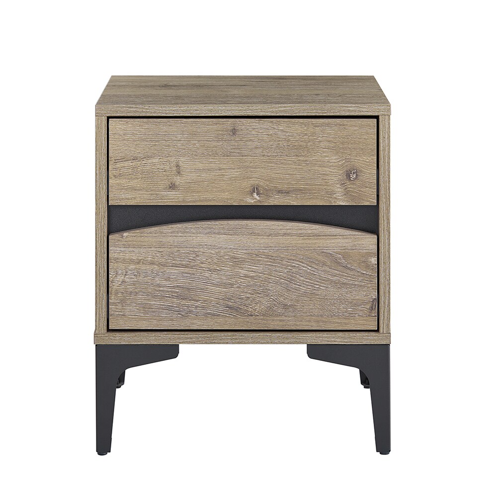 SoBuy Nachttisch mit 2 Schubladen Holzfarbe 39,8×39,8x47cm Industriell | 04251388642658