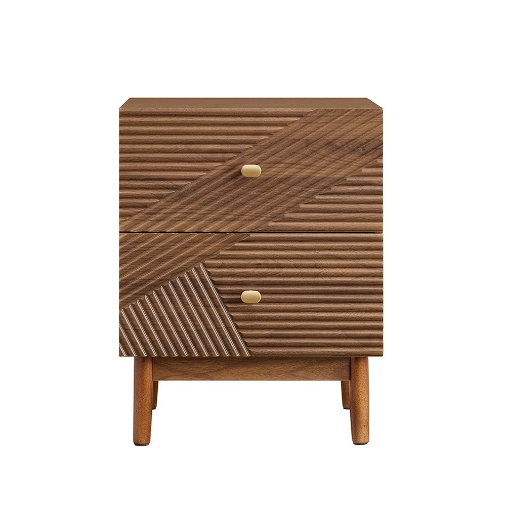 SoBuy Nachttisch mit 2 Schubladen Dunkelbraun 45x40x58,2cm Funktional - Bild 1