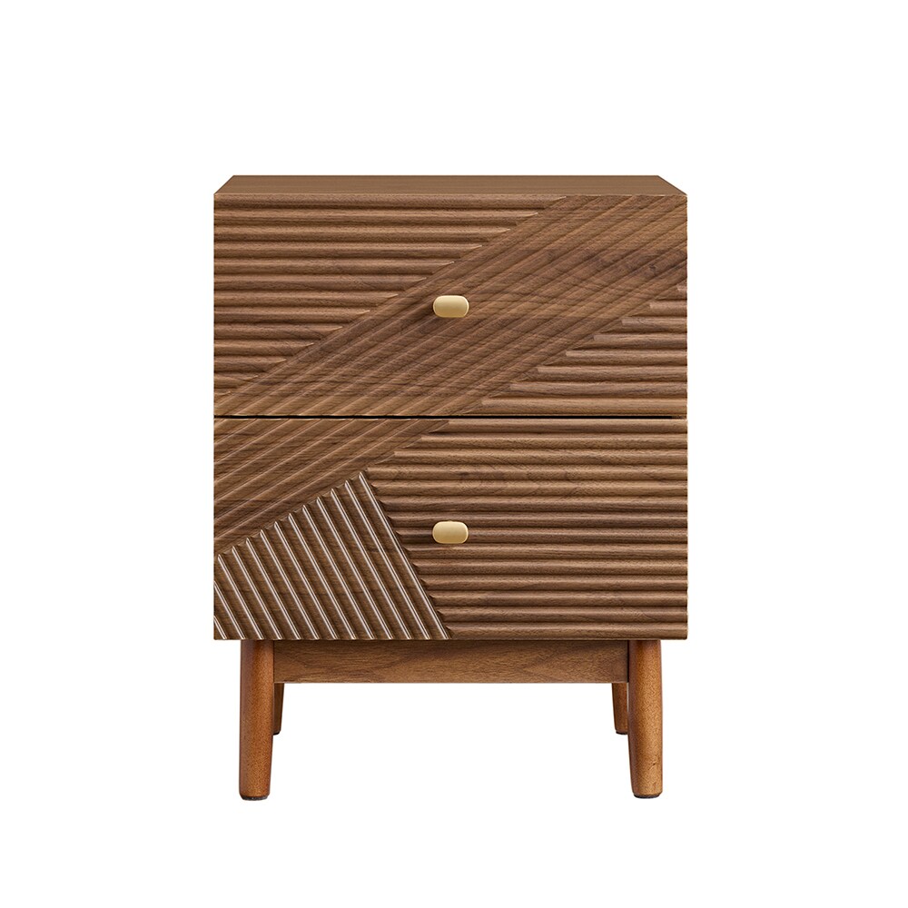 SoBuy Nachttisch mit 2 Schubladen Dunkelbraun 45x40x58,2cm Funktional
