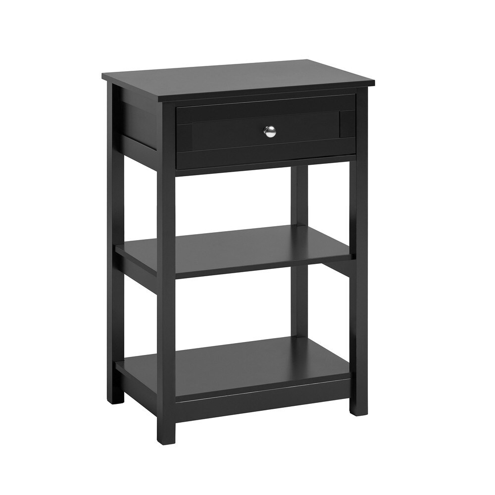 SoBuy Nachttisch mit 1 Schublade Schwarz 45x30x68cm Modern - Bild 1