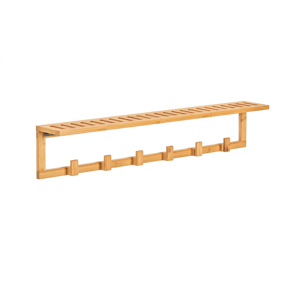 SoBuy Wandgarderobe mit 1 Regal Holzfarbe 90x12,5x14,5cm Funktional
