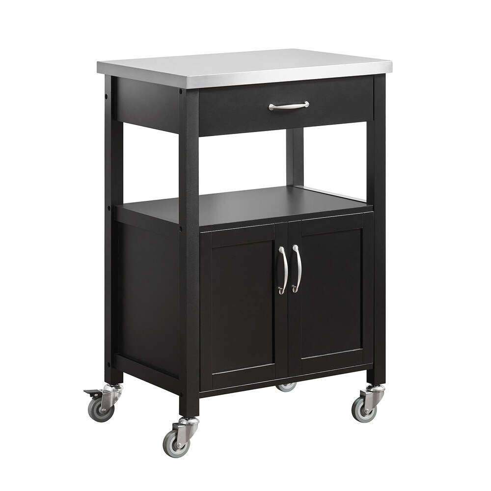 SoBuy Küchenwagen mit 1 Schublade Schwarz 60x44,5x91cm Funktional