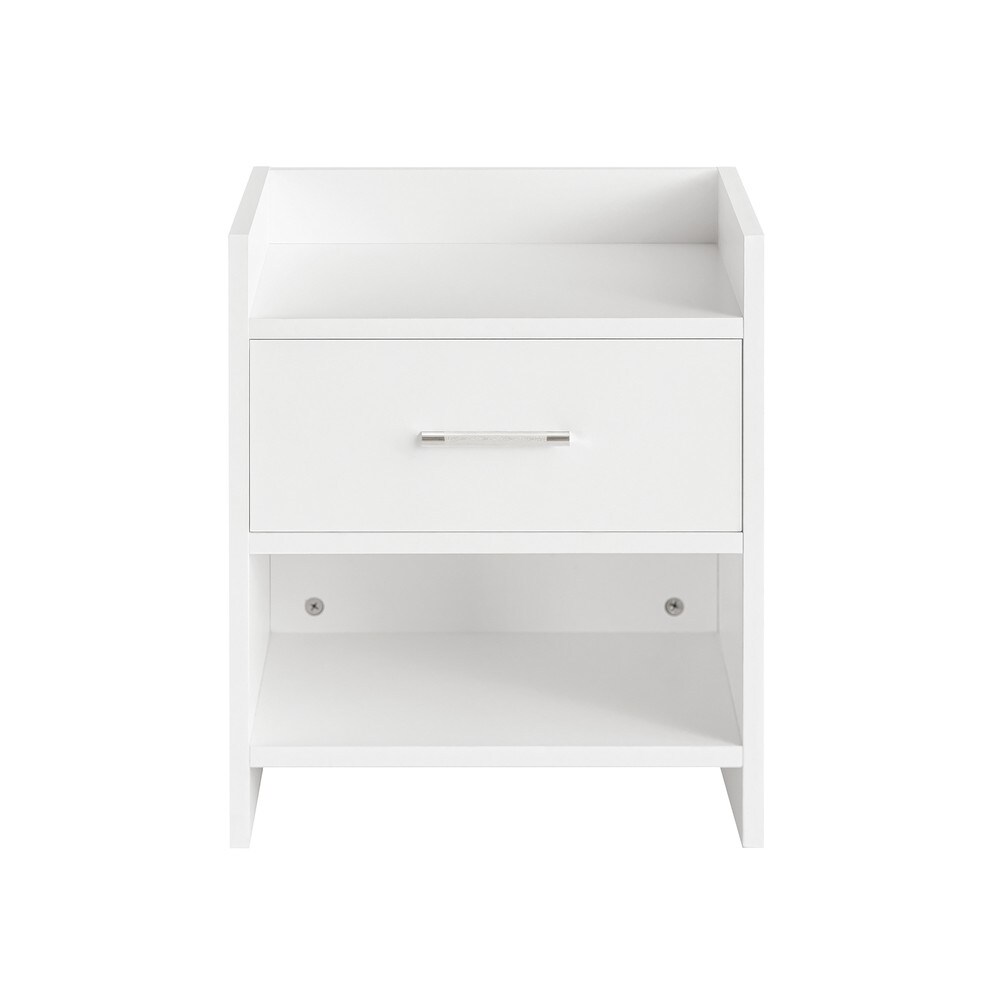 SoBuy Nachttisch mit 1 Schublade Weiß 38x35x45cm Minimalistisch