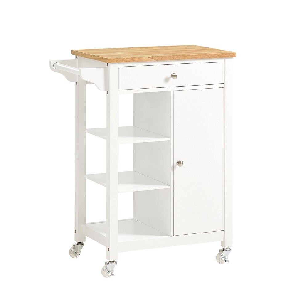 SoBuy Küchenwagen mit 1 Schublade Weiß 67,5x40x86,5cm Modern
