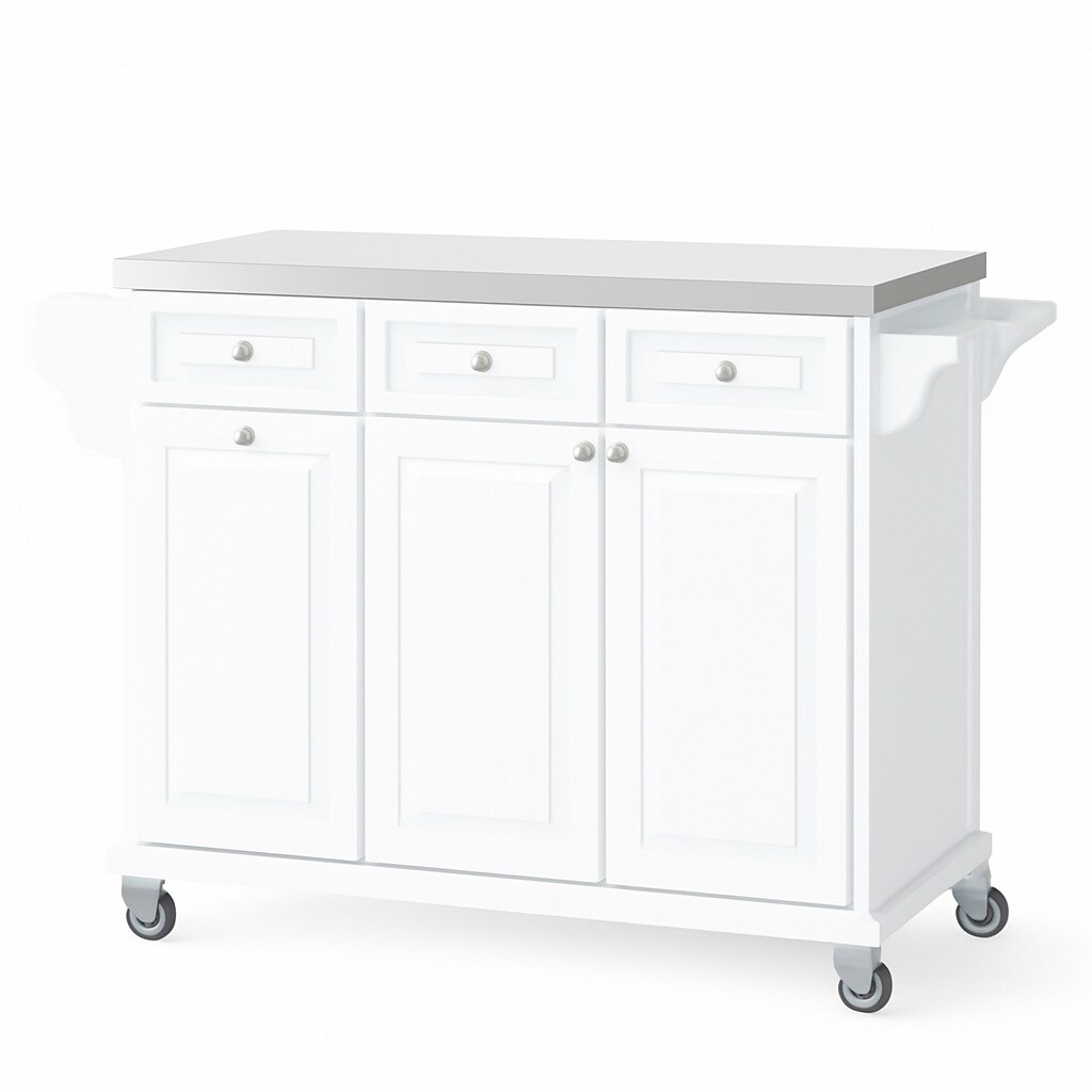 SoBuy K&uuml;cheninsel mit 4 Schubladen Wei&szlig; 132x48,5x94,5cm Funktional - Bild 1