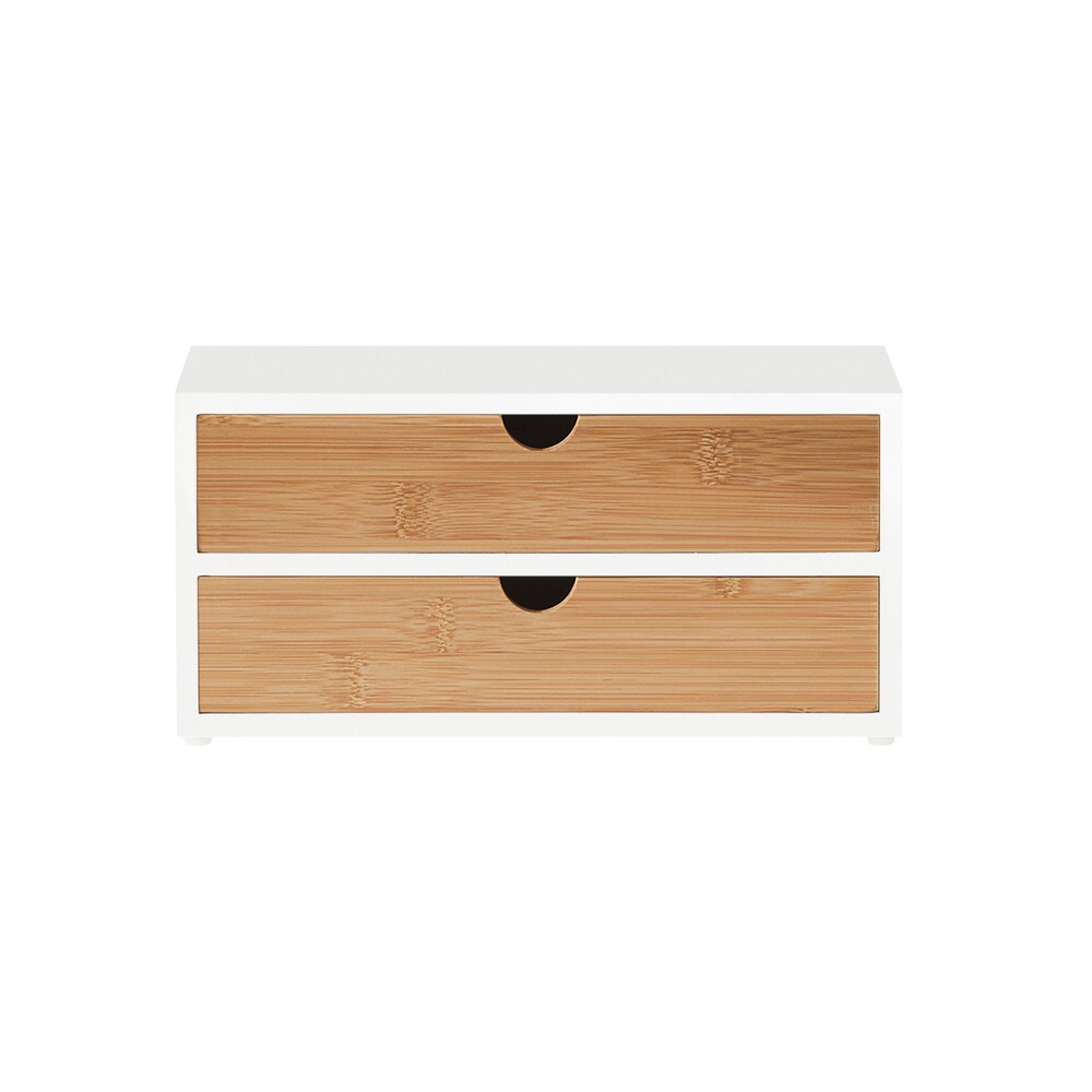SoBuy Kapselhalter mit 2 Schubladen Holzfarbe 30x20x14cm Modern