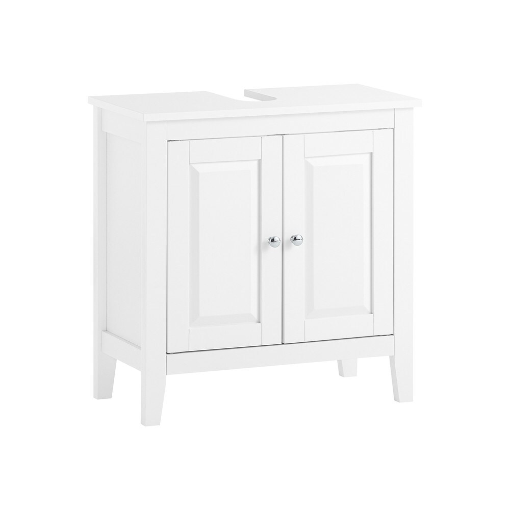 SoBuy Waschbeckenunterschrank mit 2 Türen Weiß 60x30x62,5cm Rustikal | 04251388600887