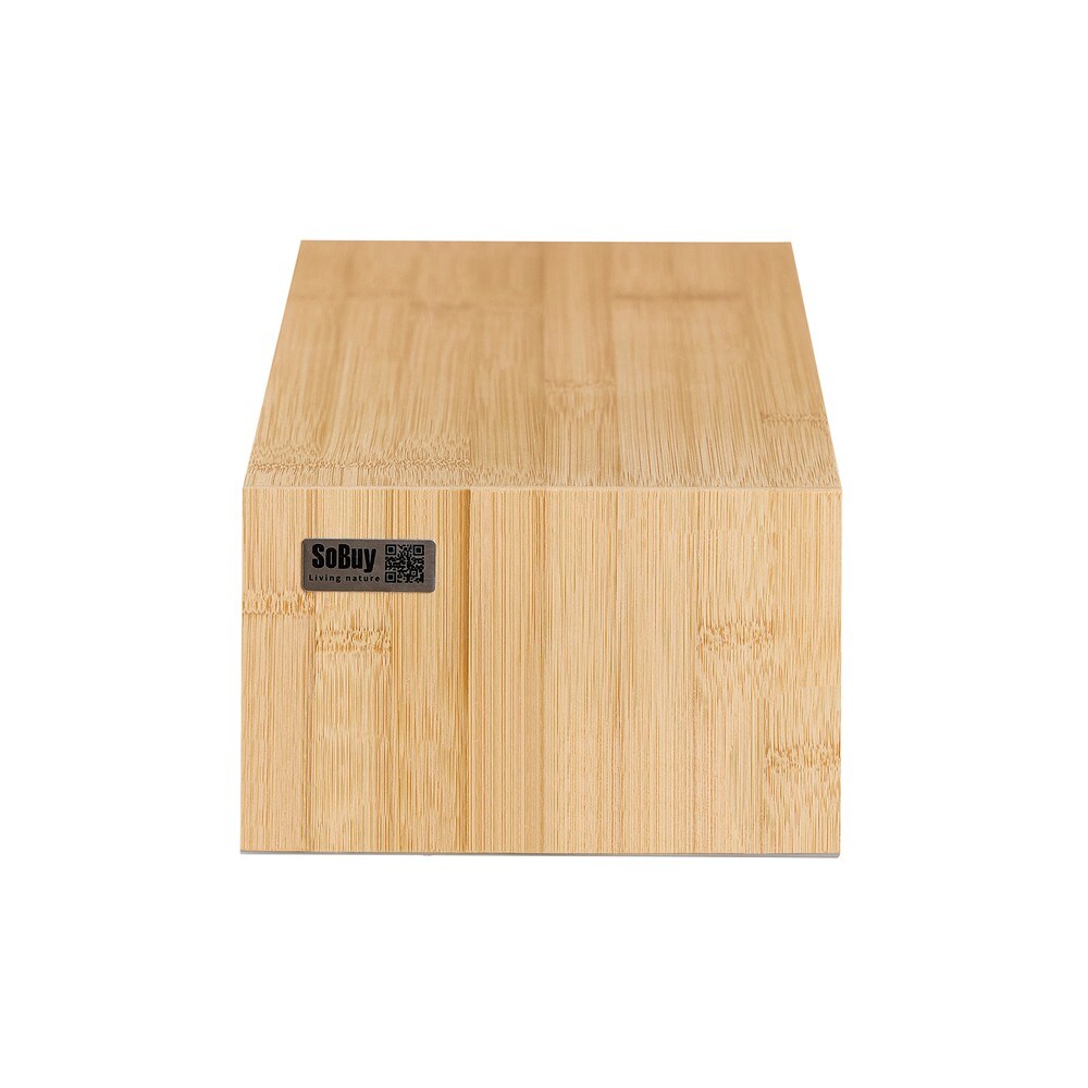 SoBuy Bildschirmerh&ouml;hung mit 2 Schubladen Holzfarbe 47x18x11cm Rustikal - Bild 1