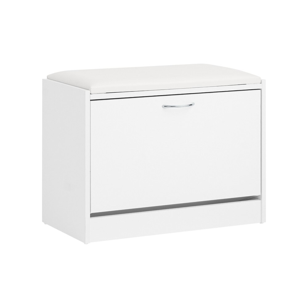 SoBuy Schuhbank mit 1 Tür Weiß 60x30x47cm Funktional | 04251388607749