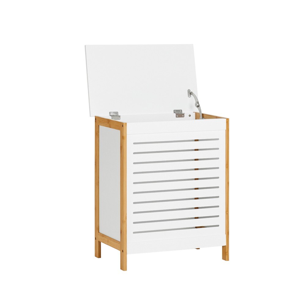 SoBuy Wäscheschrank mit Deckel Holzfarbe 50x30x60cm Funktional | 06900021379649