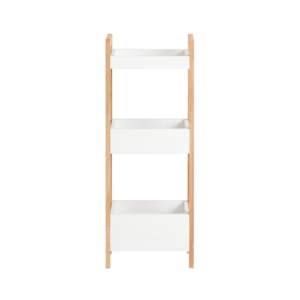 SoBuy Badezimmerregal mit 3 Shelves Weiß 28x20x74cm Funktional | 04251388601068