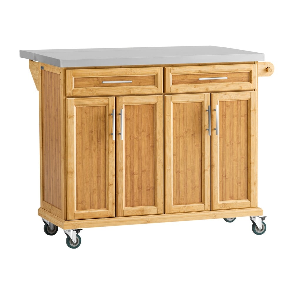 SoBuy K&uuml;cheninsel mit 2 Schubladen Holzfarbe 115x71x92,5cm Funktional - Bild 1