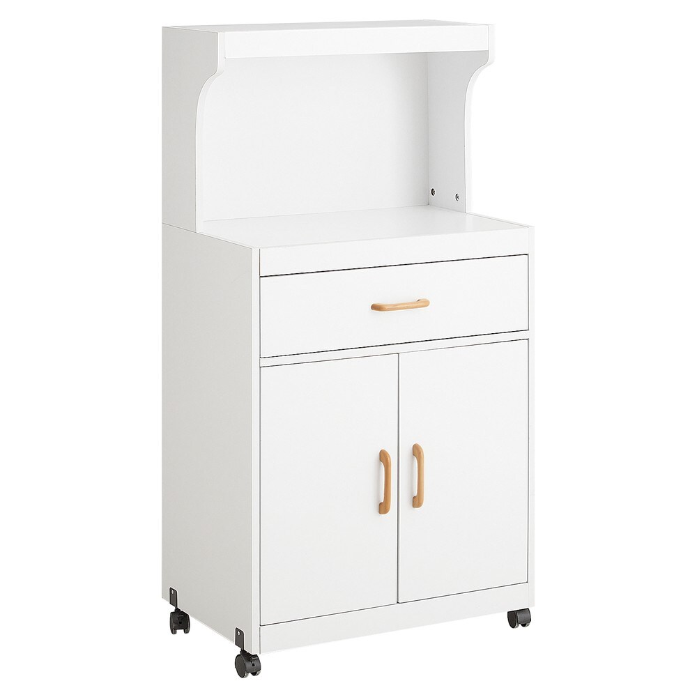 SoBuy Küchenwagen mit 1 Schublade Weiß 61x39,5x119cm Modern