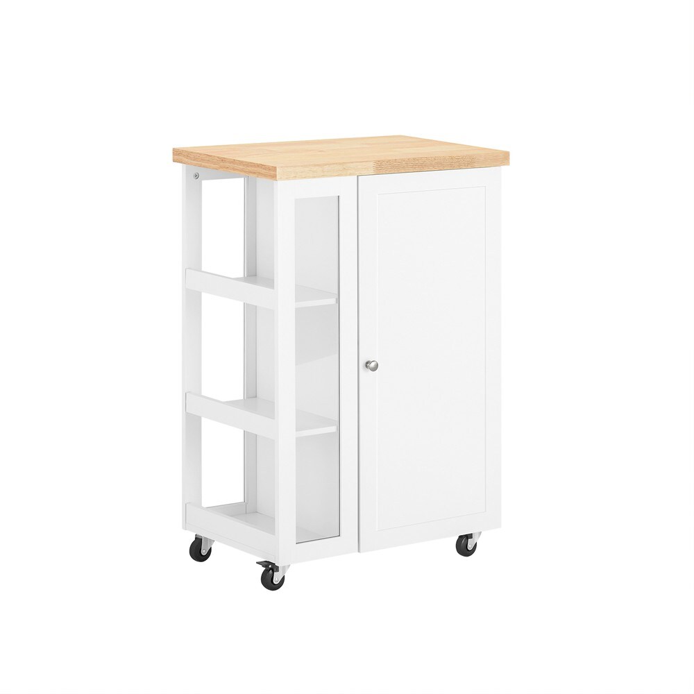 SoBuy Küchenwagen mit 1 Tür Weiß 60x40x90cm Funktional