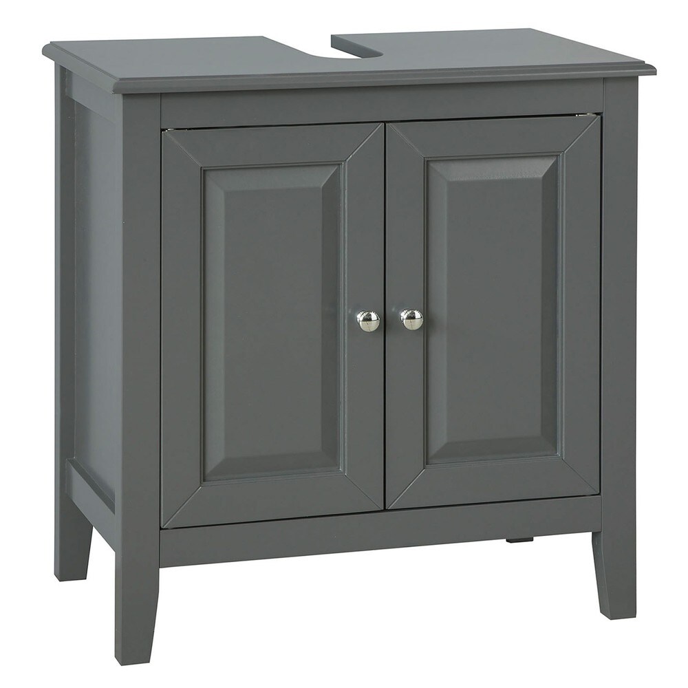 SoBuy Waschbeckenunterschrank mit 2 Türen Dunkelgrau 60x30x62cm Modern | 04251388606230