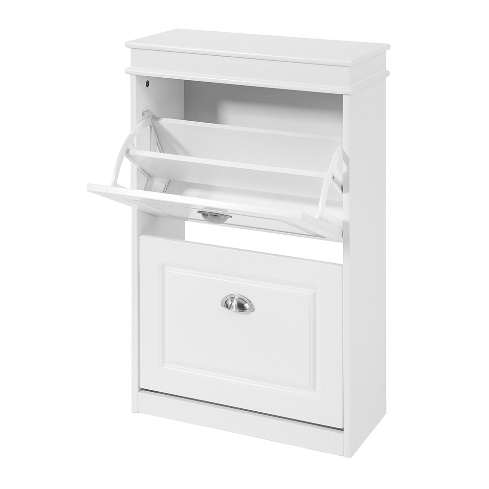 SoBuy Schuhbank mit 2 T&uuml;ren Wei&szlig; 104x24x52cm Funktional - Bild 1