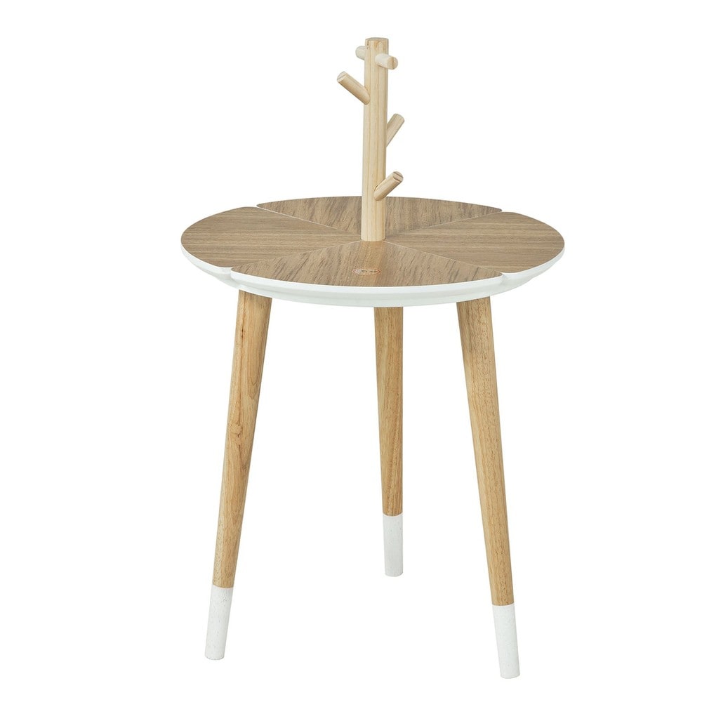 SoBuy Couchtisch mit Tassenhalterung Holzfarbe 40x40x67cm Modern - Bild 1