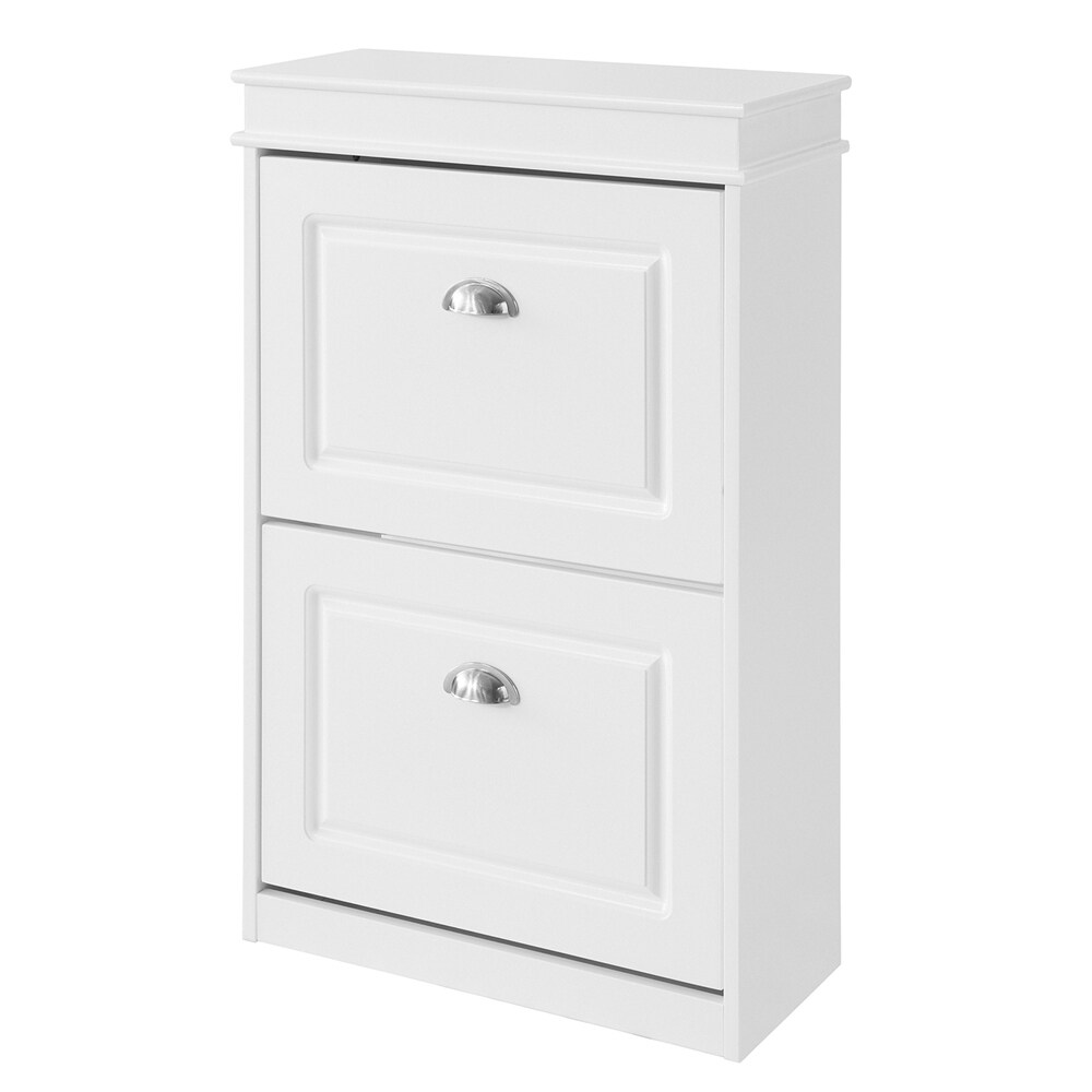 SoBuy Schuhschrank mit 2 Türen Weiß 53,5×23,8×82,5cm Modern | 04251388610718