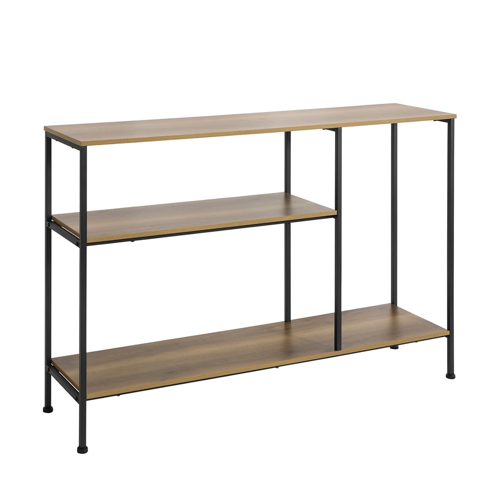 SoBuy Konsolentisch Flur mit 3 Regalb&ouml;den Dunkelbraun 120x30x79,5cm Vintage - Bild 1