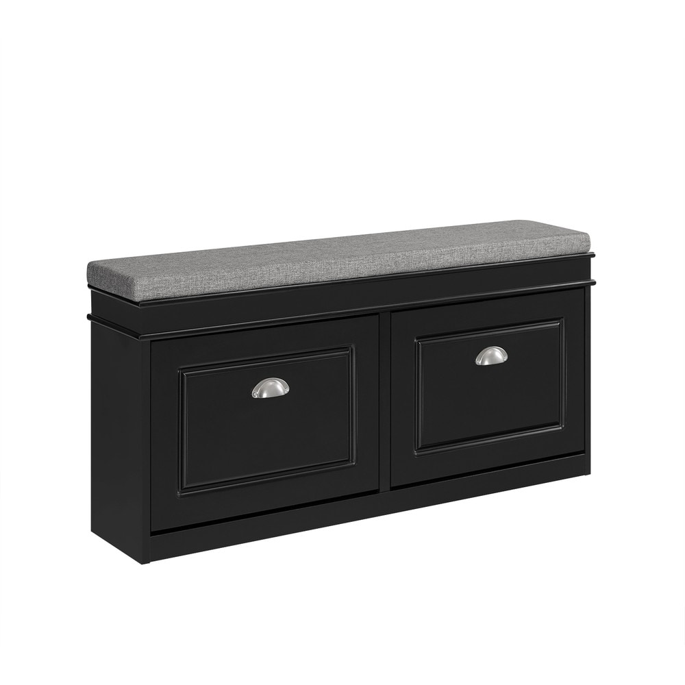 SoBuy Schuhbank mit 2 T&uuml;ren Schwarz 104x24x52cm Funktional - Bild 1