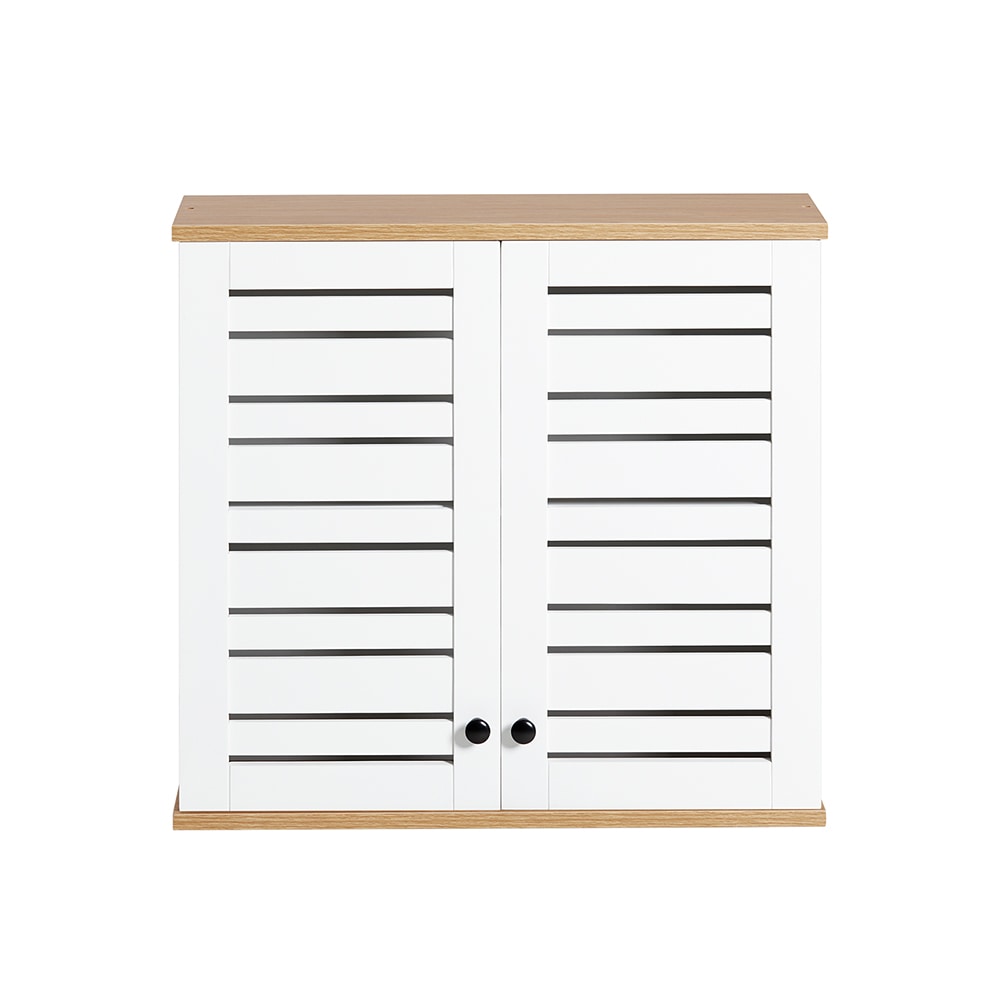 SoBuy H&auml;ngeschrank mit 2 T&uuml;ren Wei&szlig; 60x19x56cm Rustikal - Bild 1