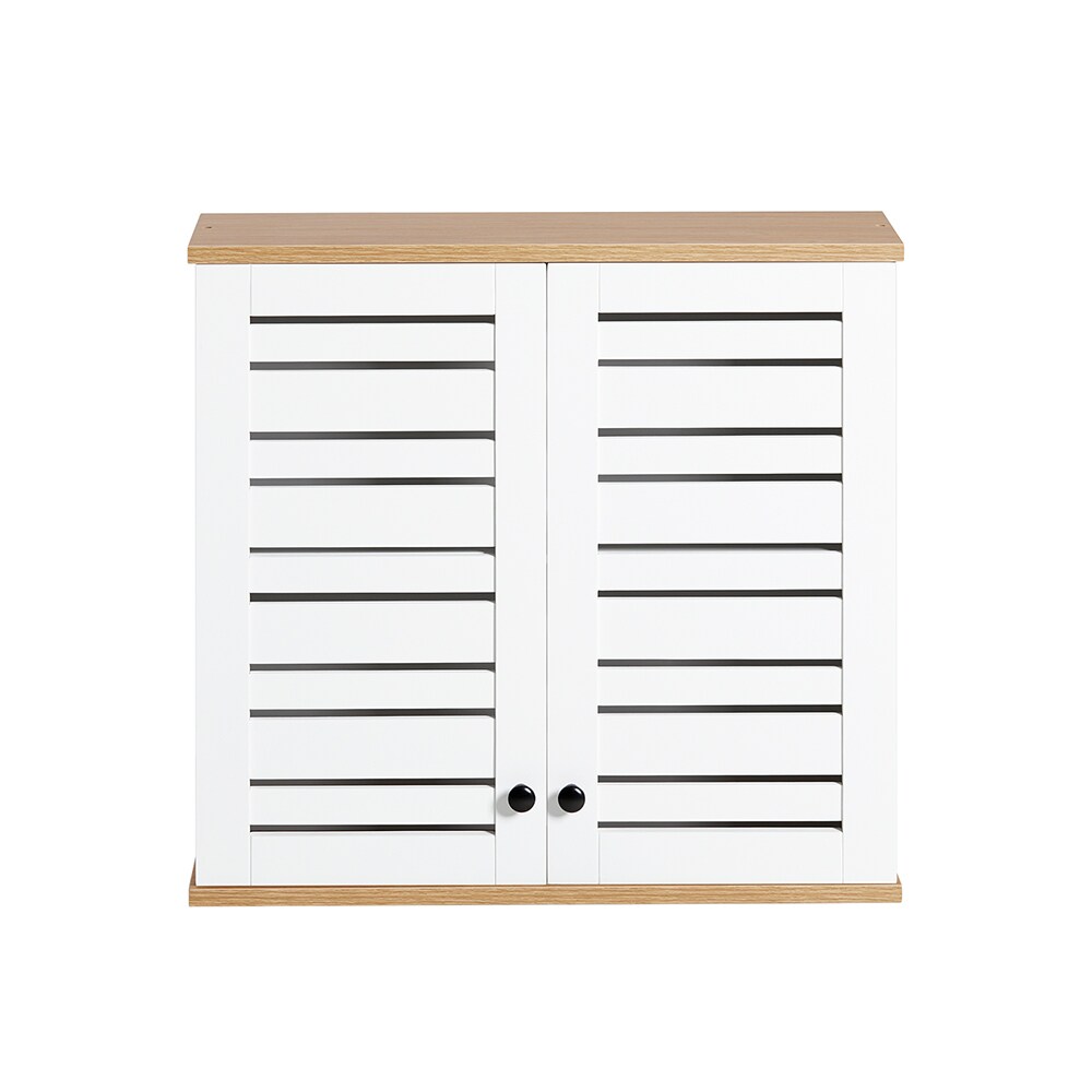 SoBuy Hängeschrank mit 2 Türen Weiß 60x19x56cm Rustikal | 04251388614815