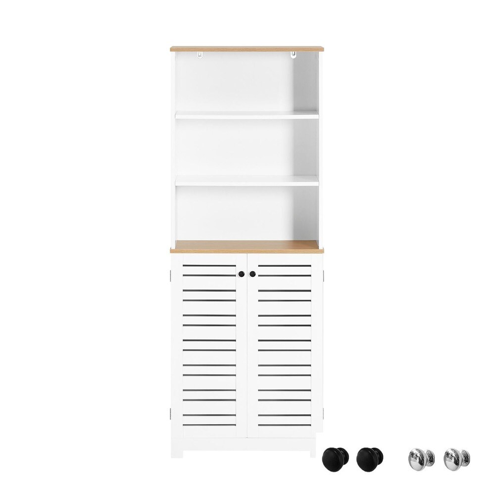 SoBuy Badezimmerschrank mit 1 Tür Weiß 60x30x160cm Funktional | 04251388614839