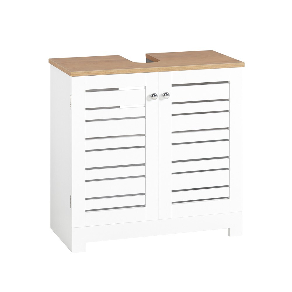 SoBuy Waschbeckenunterschrank mit 1 Schublade Weiß 60x30x58,5cm Modern | 04251388614792