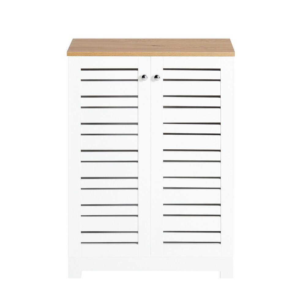 SoBuy Badunterschrank mit 2 T&uuml;ren Wei&szlig; 60x30x81,5cm Rustikal - Bild 1