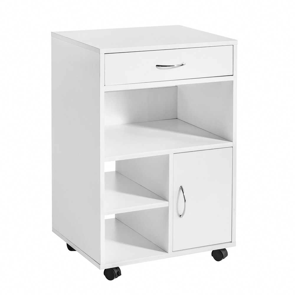 SoBuy Büroschiebeschrank mit 1 Schublade Weiß 50x40x75,5cm Modern | 04251388617229