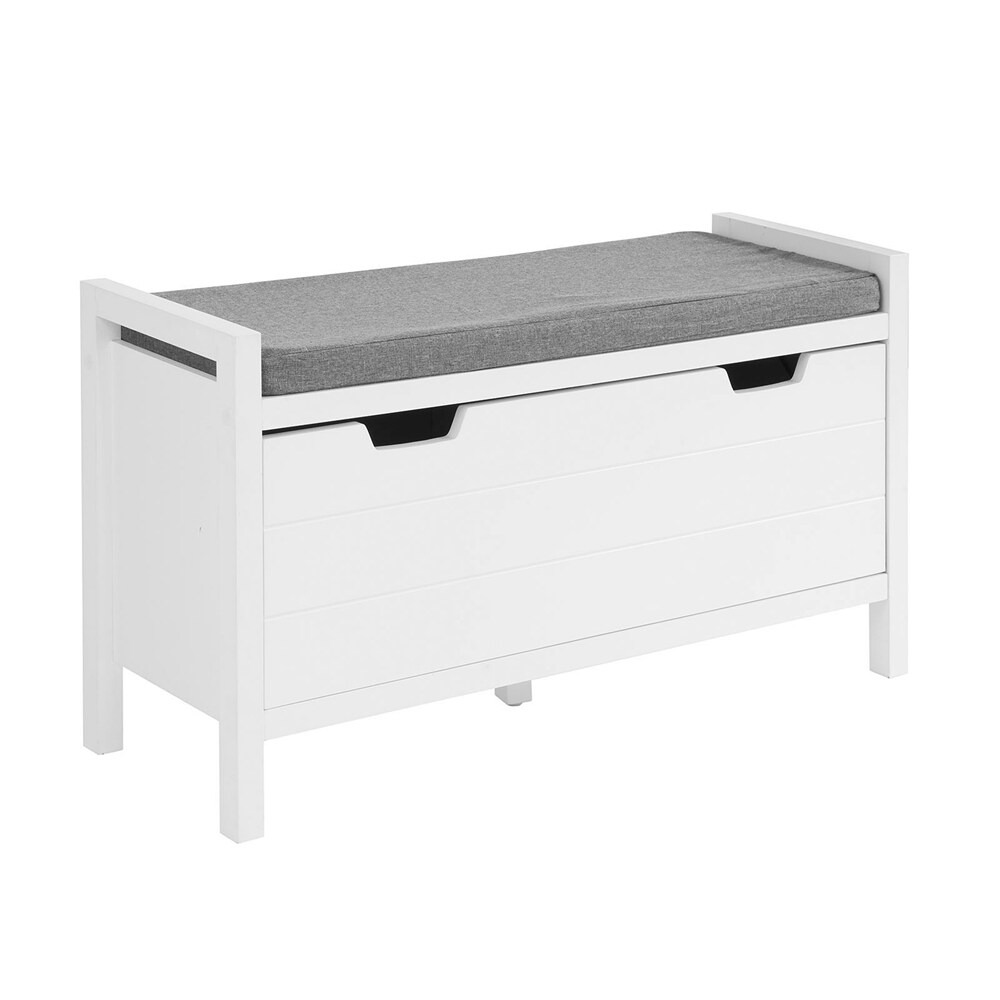 SoBuy Schuhbank mit einer Schublade Weiß 91x30x50cm Modern